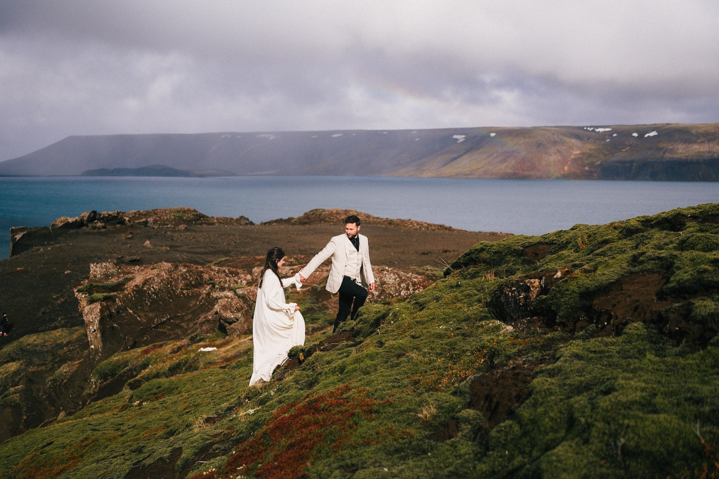 Iceland destination wedding — couple in scenic Icelandic landscape