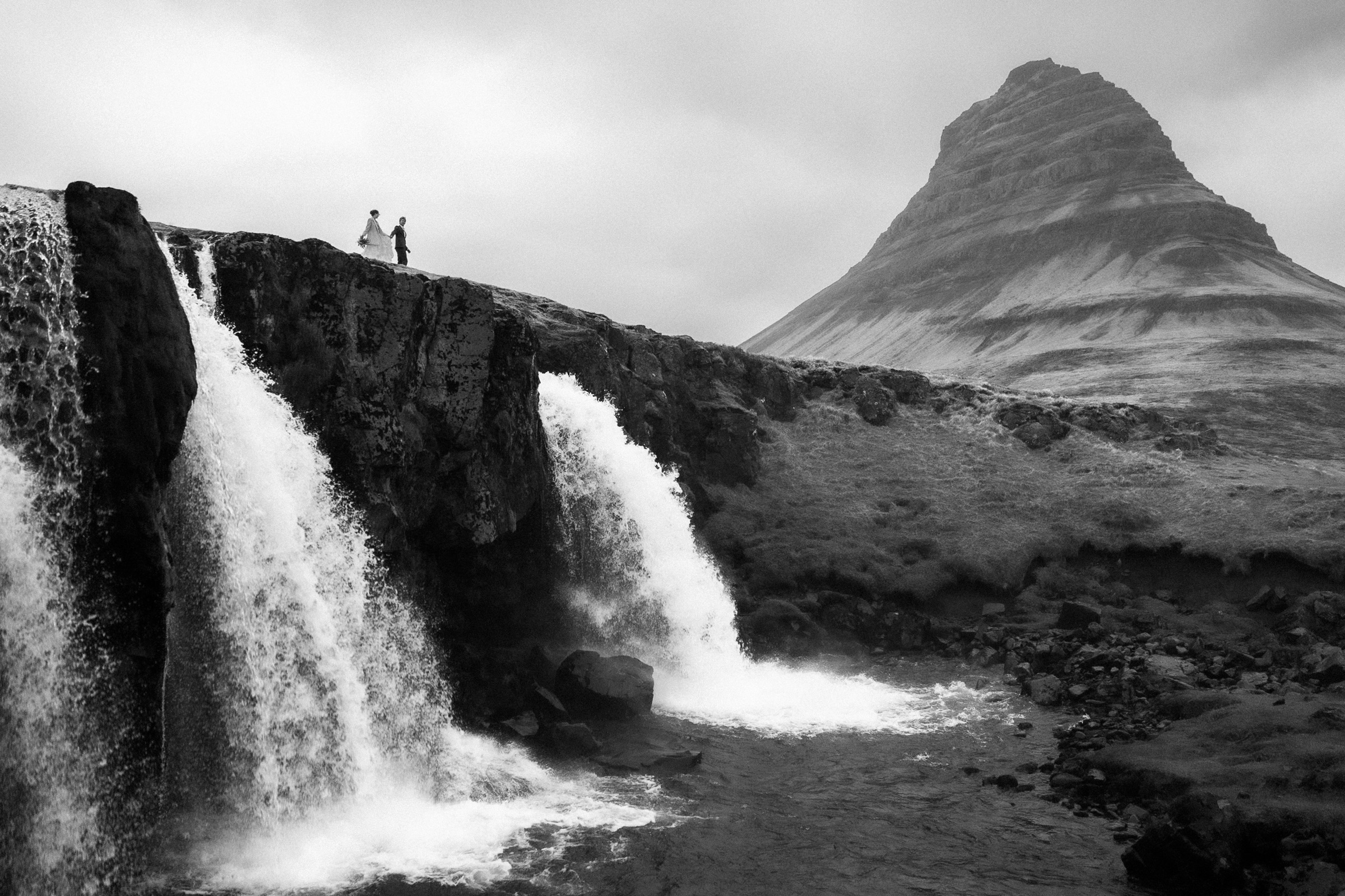 Iceland wedding photographer — couple in Iceland's open landscape